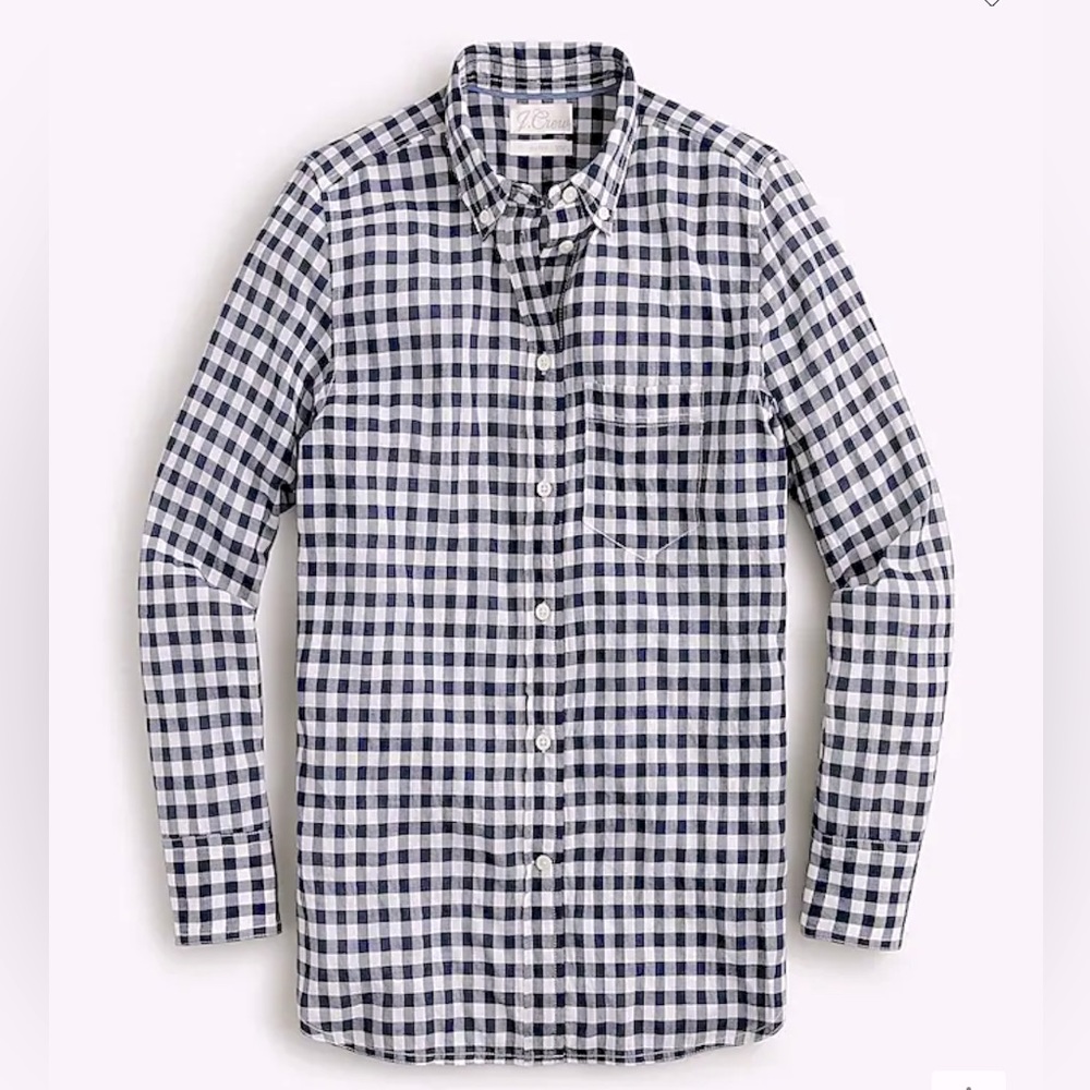 JCREW Classic Fit Shirt in Crinkle Gingham Cotton